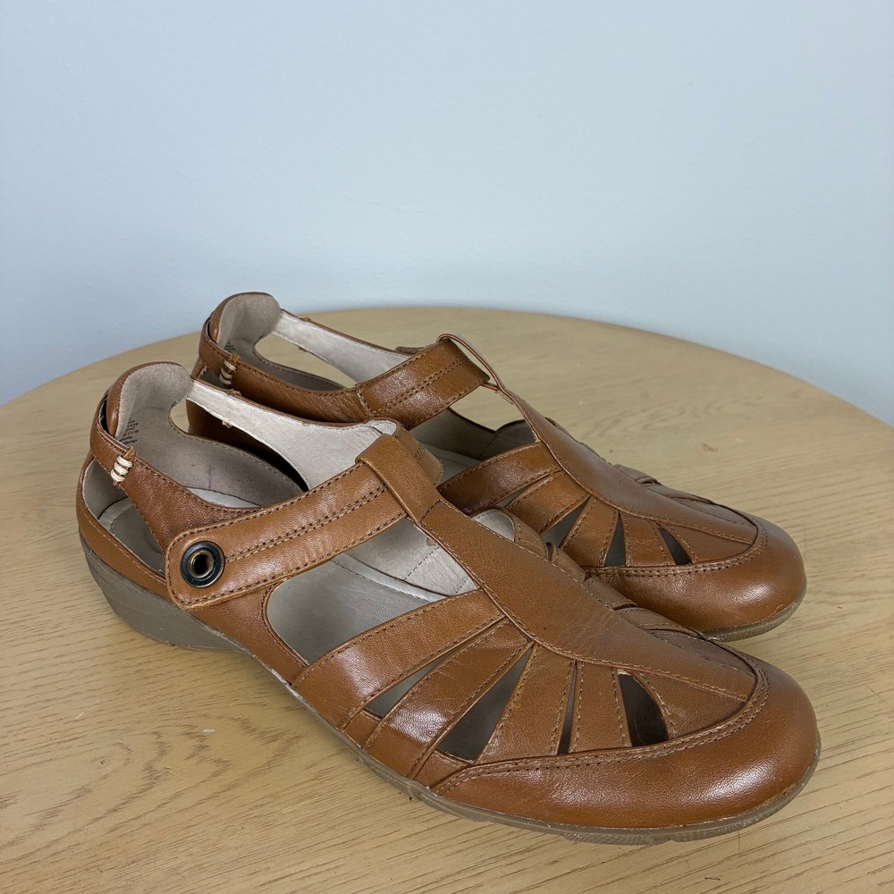 Blondo Leather Woven Fisherman Sandals Women's 11 Closed Toe Comfort Boho Retro